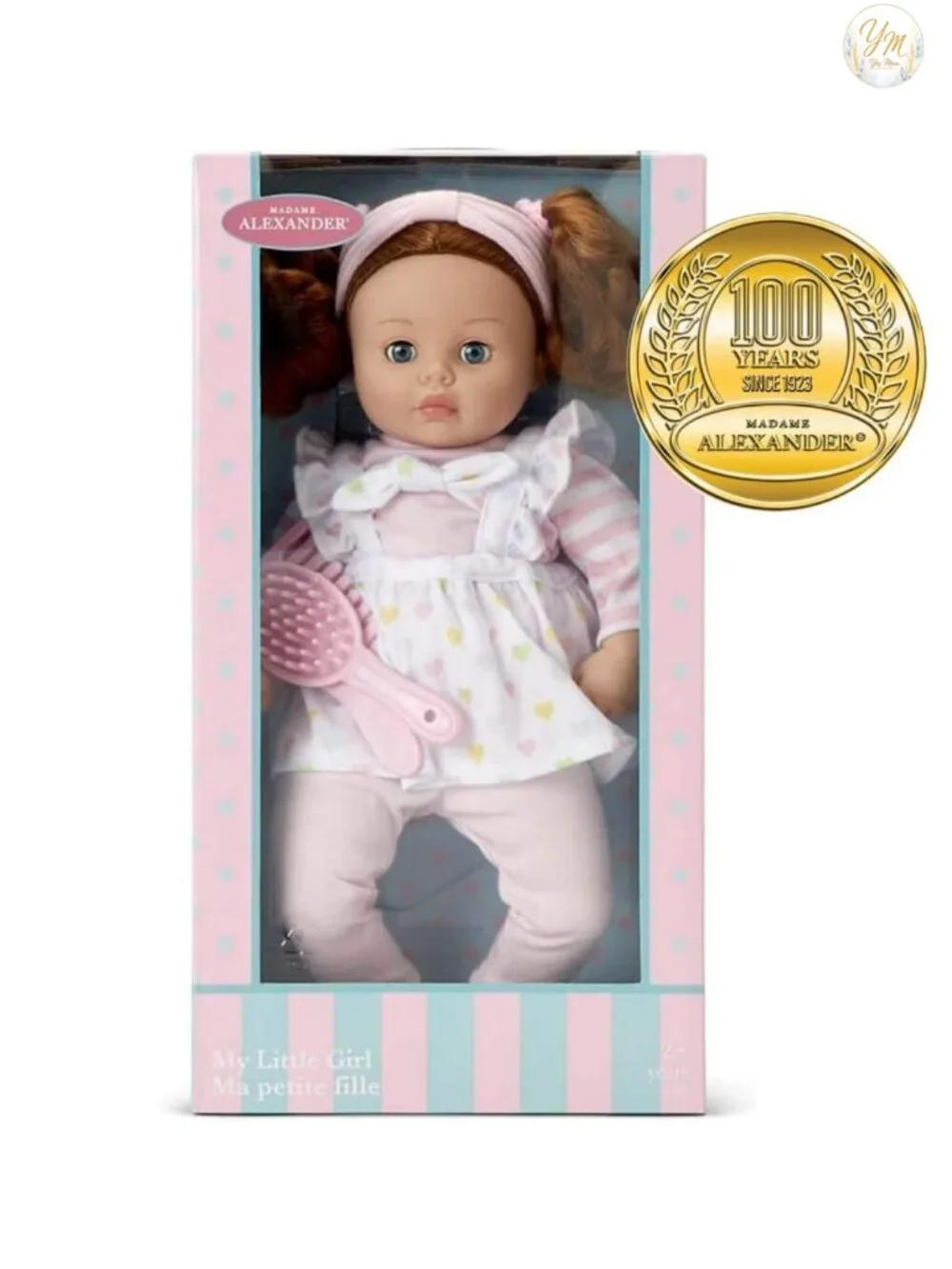 Madame Alexander My Little Girl Doll Polka Dot Pinafore Soft Body Weighted